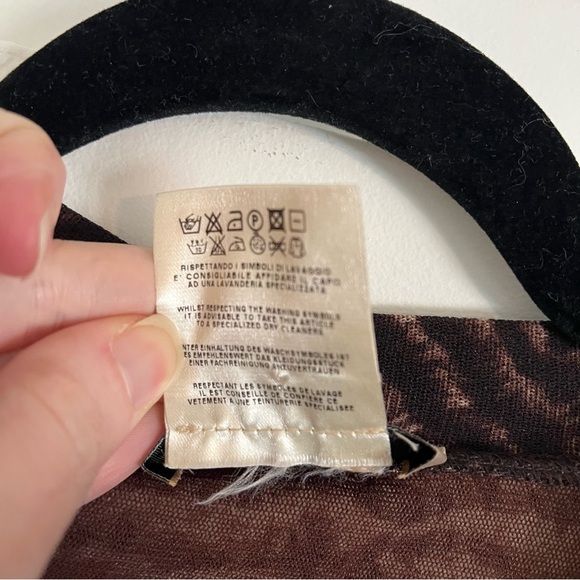 JEAN PAUL GAULTIER x FUZZI Mesh Animal Print Button Down Long Sleeve Midi Dress - Picture 9 of 10